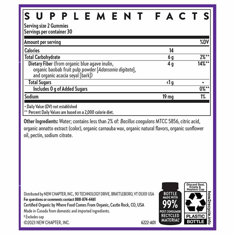 Organic Fiber Gummies, by New Chapter, image #2