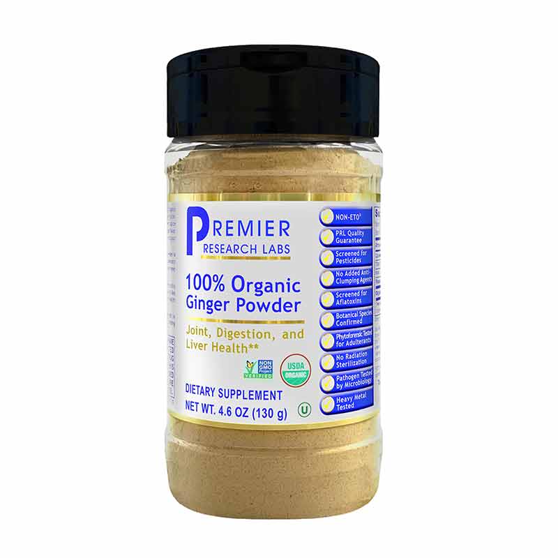 100% Organic Ginger Powder, 4.6 Oz, by Premier Research Labs