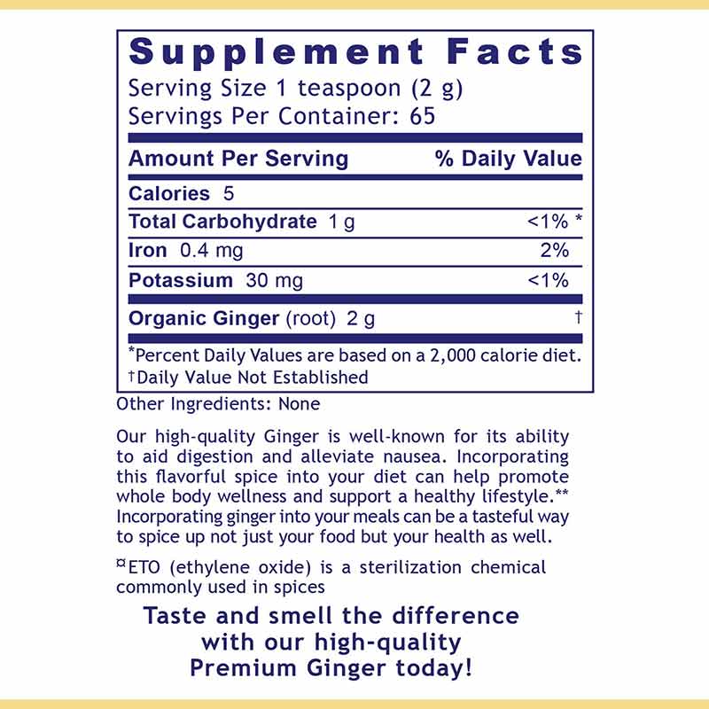 100% Organic Ginger Powder, 4.6 Oz, by Premier Research Labs, image #2