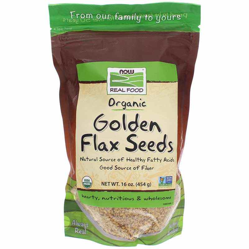 Organic Golden Flax Seeds, 16 Oz, by NOW Foods
