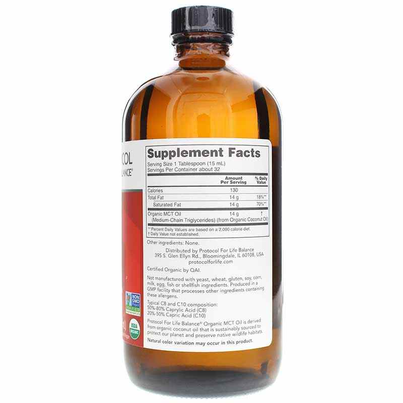 Organic MCT Oil, by Protocol For Life Balance, image #2