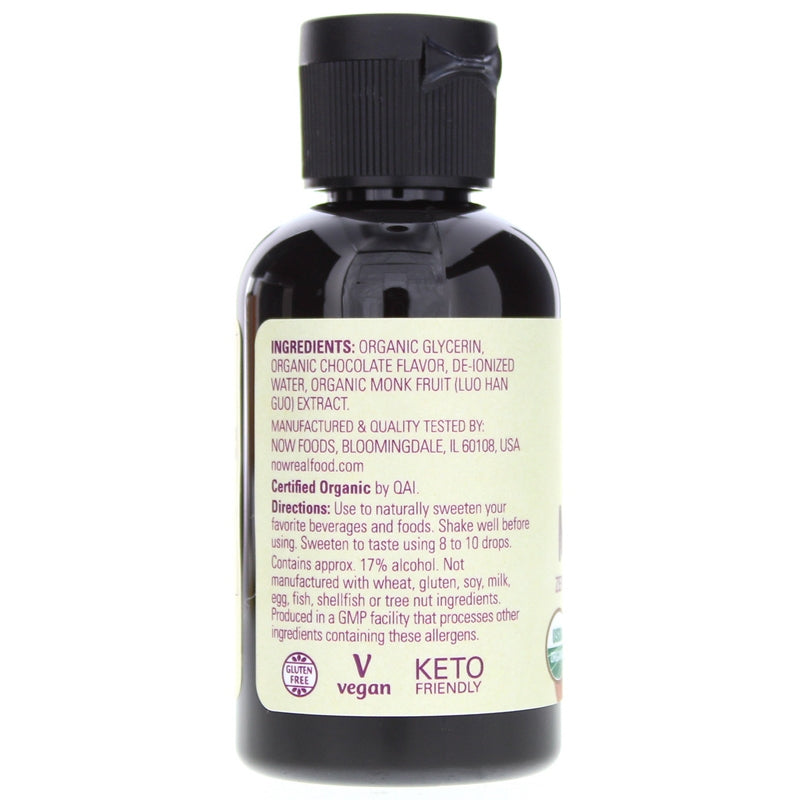 Organic Monk Fruit Liquid Sweetener, Chocolate, 1.8 Oz, by NOW Foods, image #3