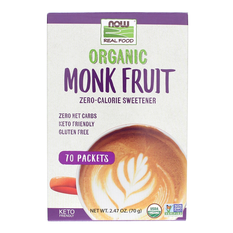 Organic Monk Fruit Sweetener Packets, by NOW Foods