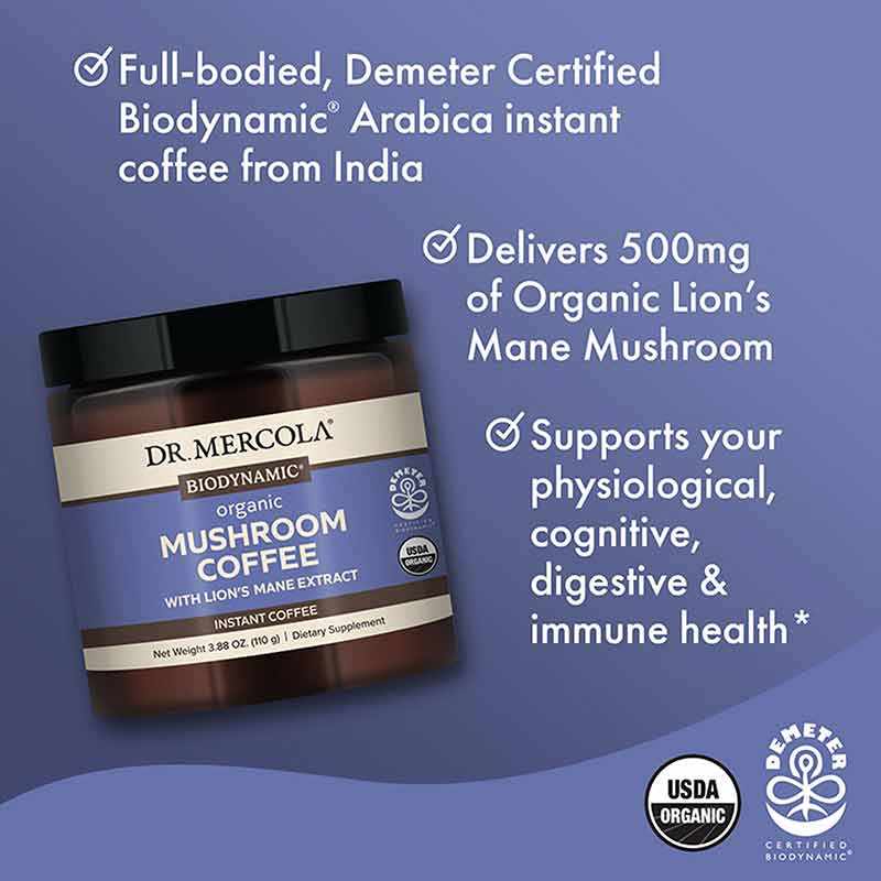 Organic Mushroom Coffee, 3.88 Oz, by Dr. Mercola, image #4