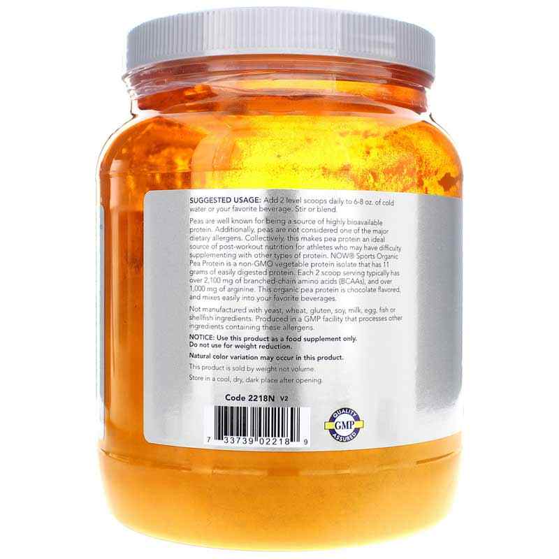 Organic Pea Protein, Creamy Chocolate, by NOW Foods, image #3