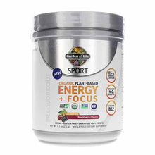 Organic Plant-Based Energy + Focus, Sugar Free Blackberry Cherry, 8.1 Oz, by Garden of Life Sport