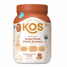 Organic Plant Protein Powder, Salted Carmel Coffee, 28 Servings, by KOS