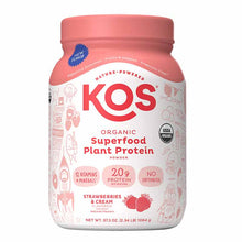 Organic Plant Protein Powder, Strawberry, 28 Servings, by KOS