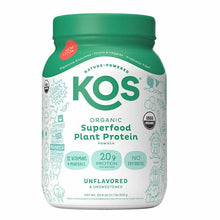 Organic Plant Protein Powder, Unflavored, 28 Servings, by KOS