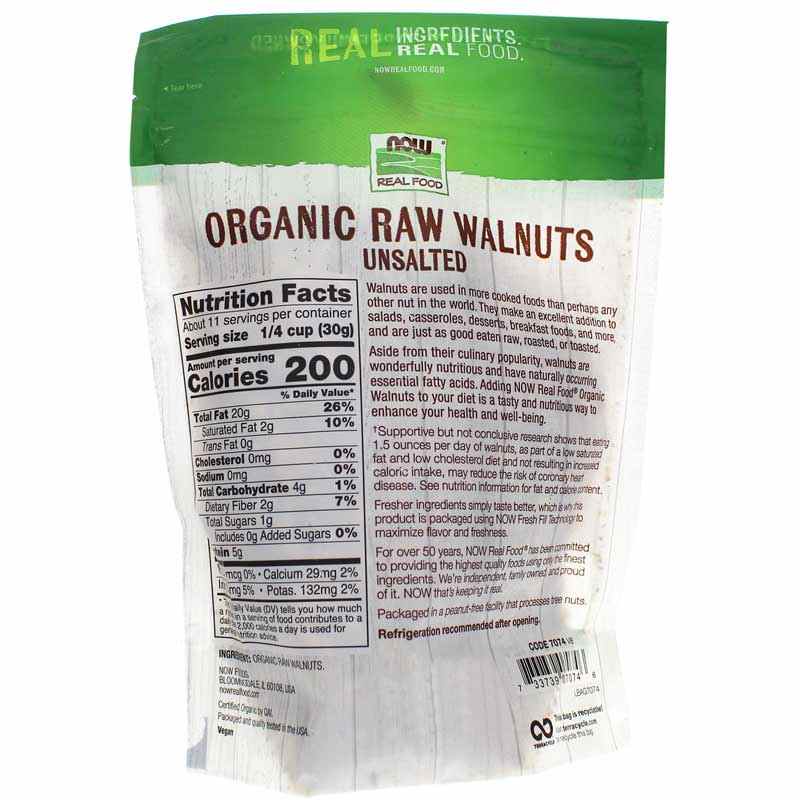 Organic Raw Walnuts Unsalted, by NOW Foods, image #2