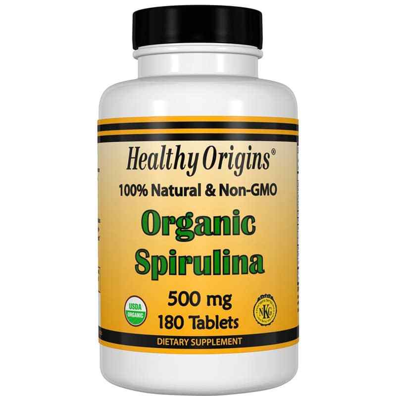 Organic Spirulina 500 Mg, 180 Tablets, by Healthy Origins