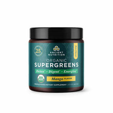 Organic Super Greens, Mango, 12 Servings, by Ancient Nutrition