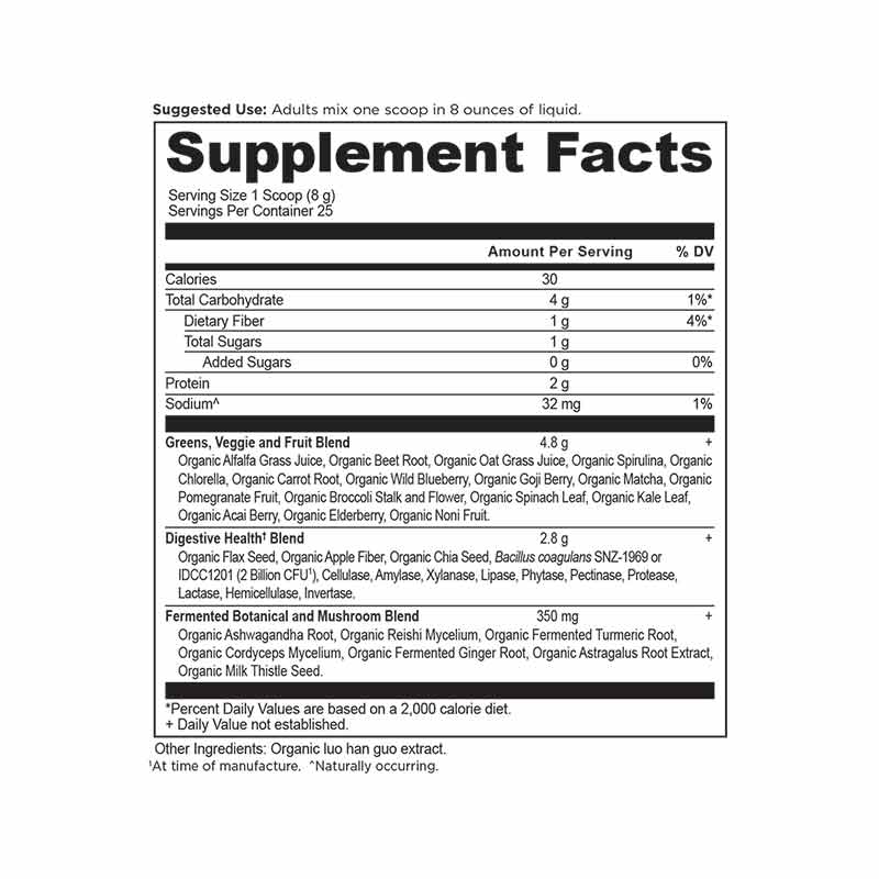 Organic Super Greens, Unflavored, 25 Servings, by Ancient Nutrition, image #2