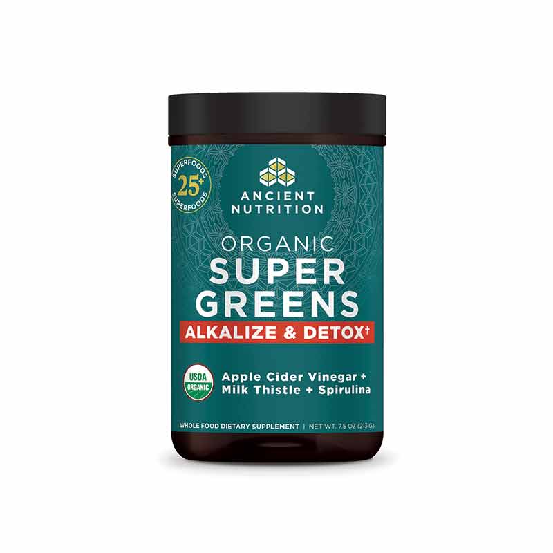 Organic Super Greens Alkalize & Detox Powder, 25 Servings, by Ancient Nutrition