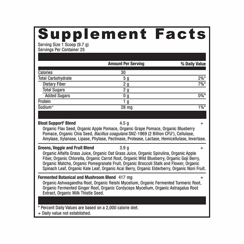 Organic SuperGreens + Bloat Relief, Apple, 25 Servings, by Ancient Nutrition, image #3
