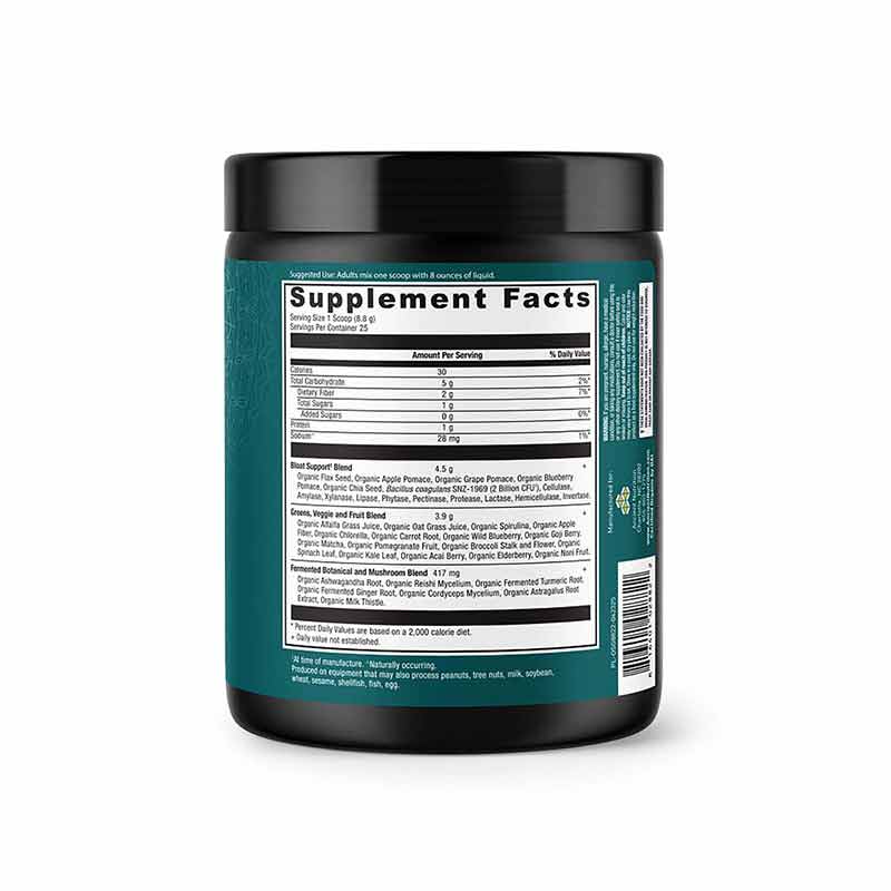Organic SuperGreens + Bloat Relief, Unflavored, 25 Servings, by Ancient Nutrition, image #2