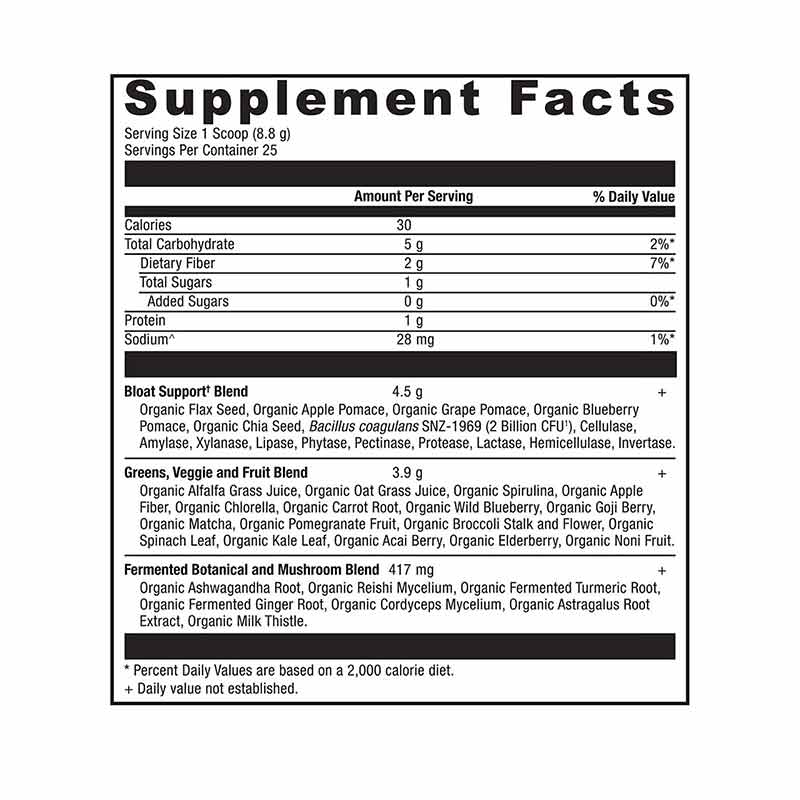 Organic SuperGreens + Bloat Relief, Unflavored, 25 Servings, by Ancient Nutrition, image #3
