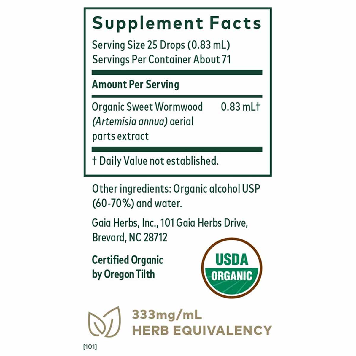 Organic Sweet Wormwood, by Gaia Professional Solutions