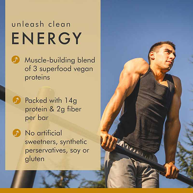 Organic Vegan Protein Bar, Peanut Butter Chocolate, 12 Bars, by Pure Power, image #3