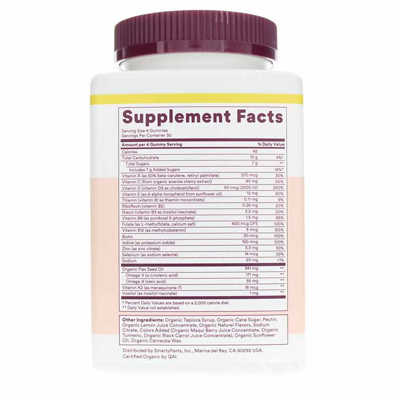 Organic Women's Formula Multi Flavor, 120 Veg Gummies, by SmartyPants Vitamins, image #2