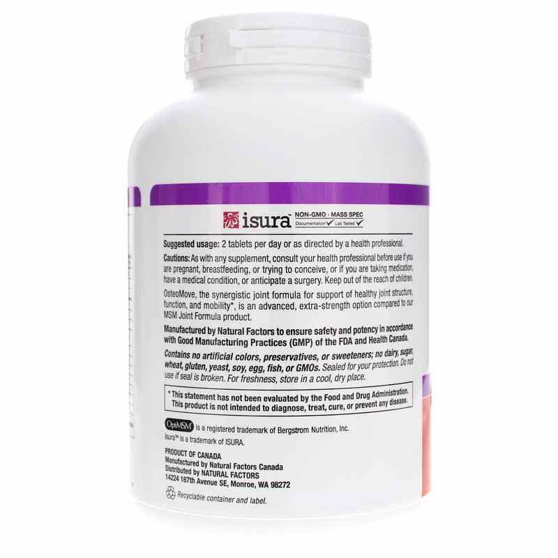 OsteoMove Extra Strength Joint Care, 240 Tablets, by Natural Factors, image #3