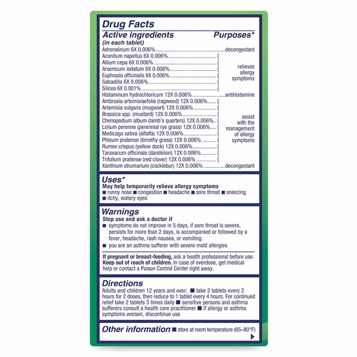 Outdoor Allergies, 60 Tablets, by NaturalCare