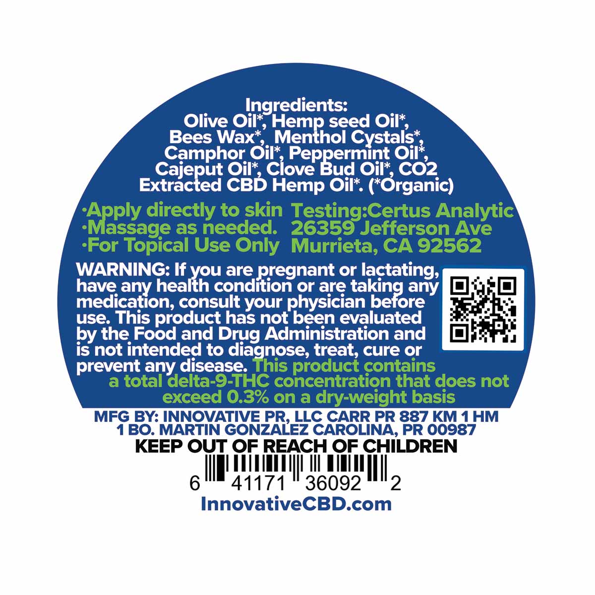 OVA Muscle Rub, by Innovative CBD