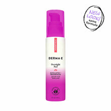 Derma E Overnight Peel in a 2 oz pump bottle with magenta cap and white label.