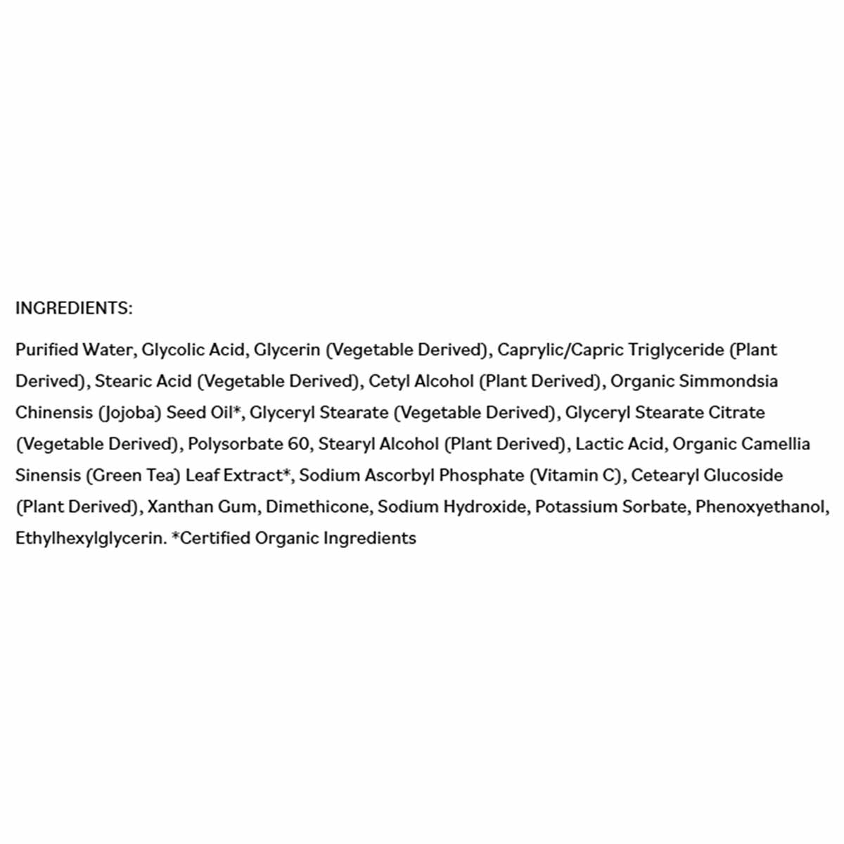 Derma E Overnight Peel 2 oz bottle with ingredients list printed on white background.