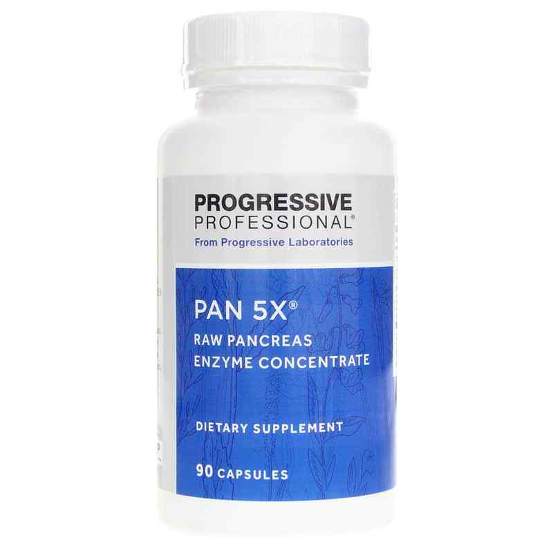 Pan 5X Raw Pancreas Enzyme, 90 Capsules, by Progressive Labs