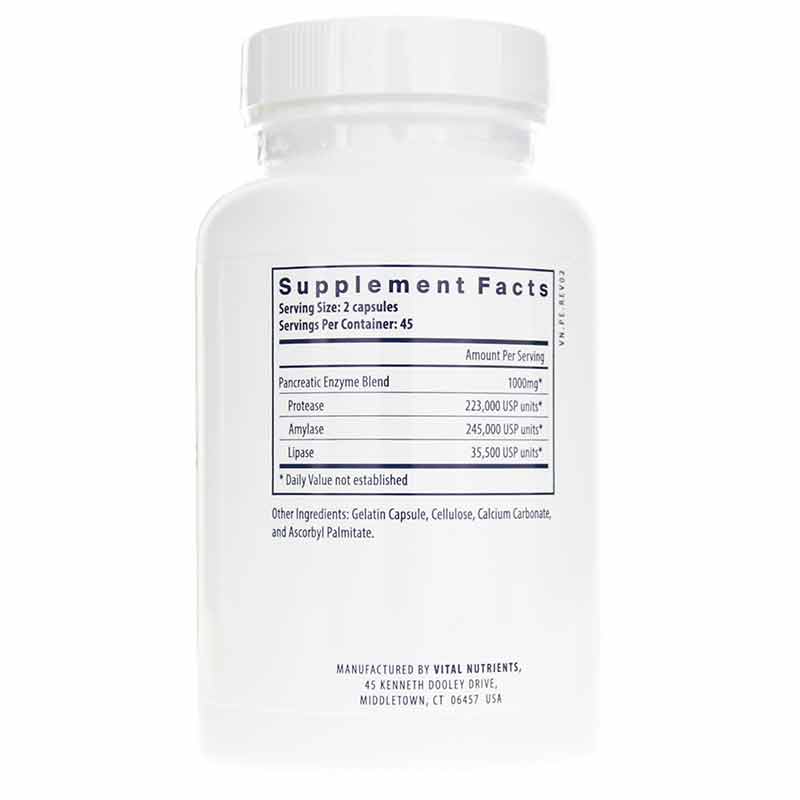 Pancreatic Enzymes 1000 Mg, 90 Capsules, by Vital Nutrients, image #2