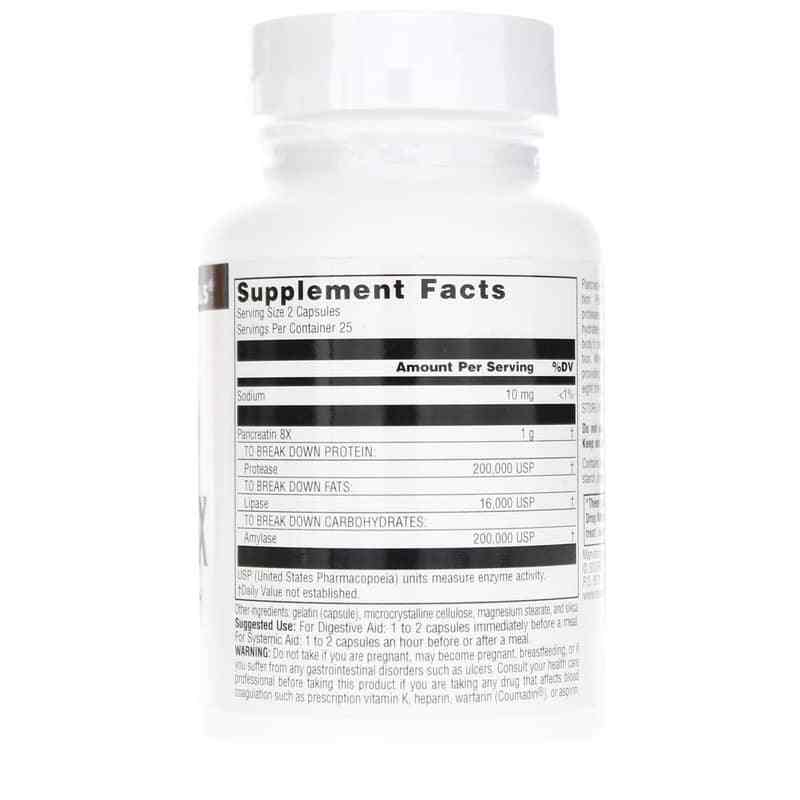 Pancreatin 8X 500 Mg, 50 Capsules, by Source Naturals, image #2