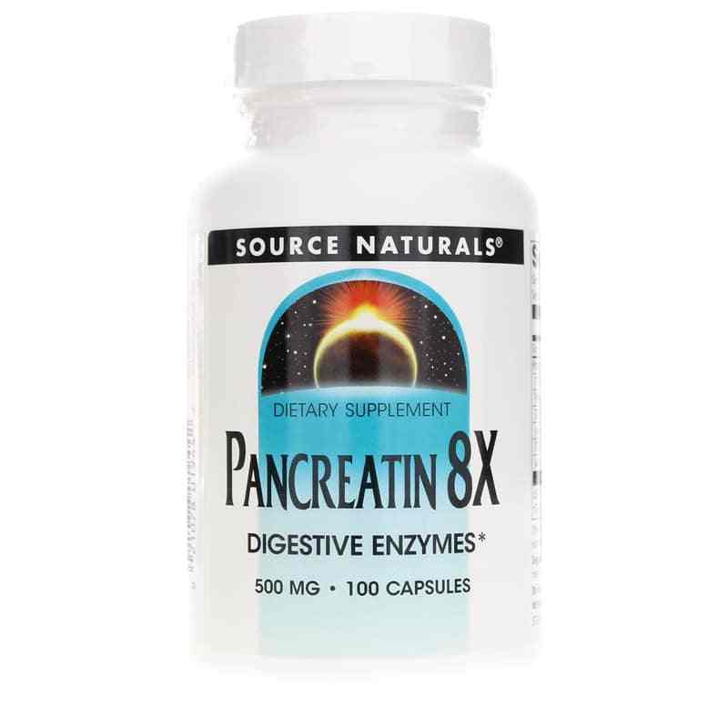 Pancreatin 8X 500 Mg, by Source Naturals