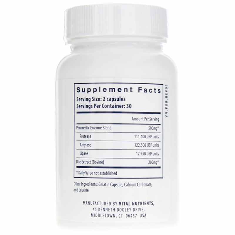 Pancreatin & Ox Bile Extract, by Vital Nutrients, image #2