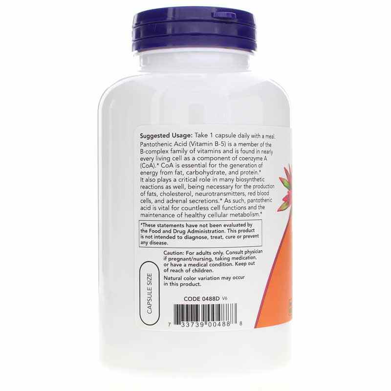 Pantothenic Acid 500 Mg, 250 Veg Capsules, by NOW Foods, image #3