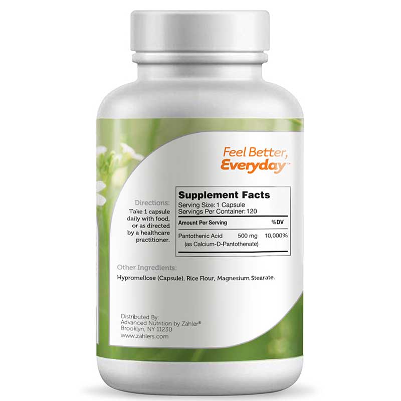 Pantothenic Acid 500 Mg, by Zahler, image #2