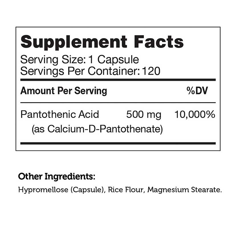 Pantothenic Acid 500 Mg, by Zahler, image #4