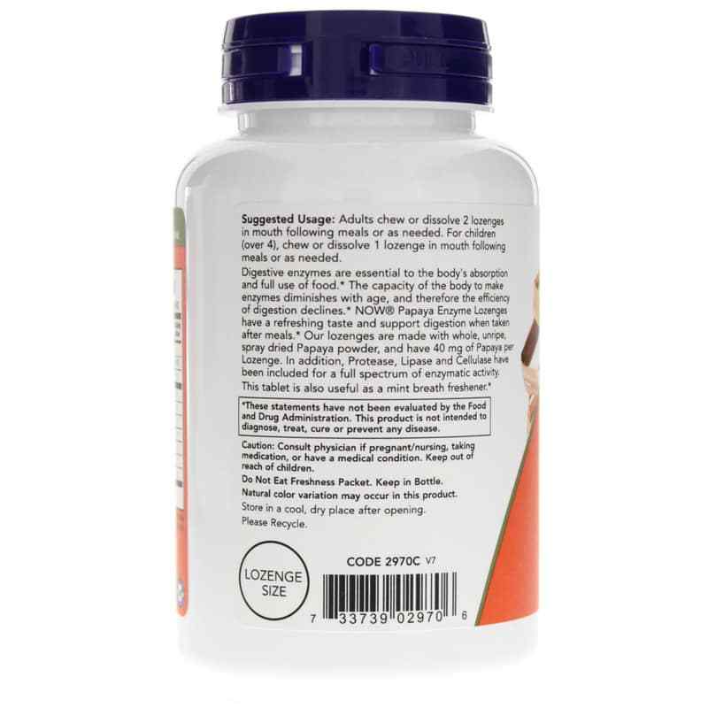 Papaya Enzymes Chewable, by NOW Foods, image #3
