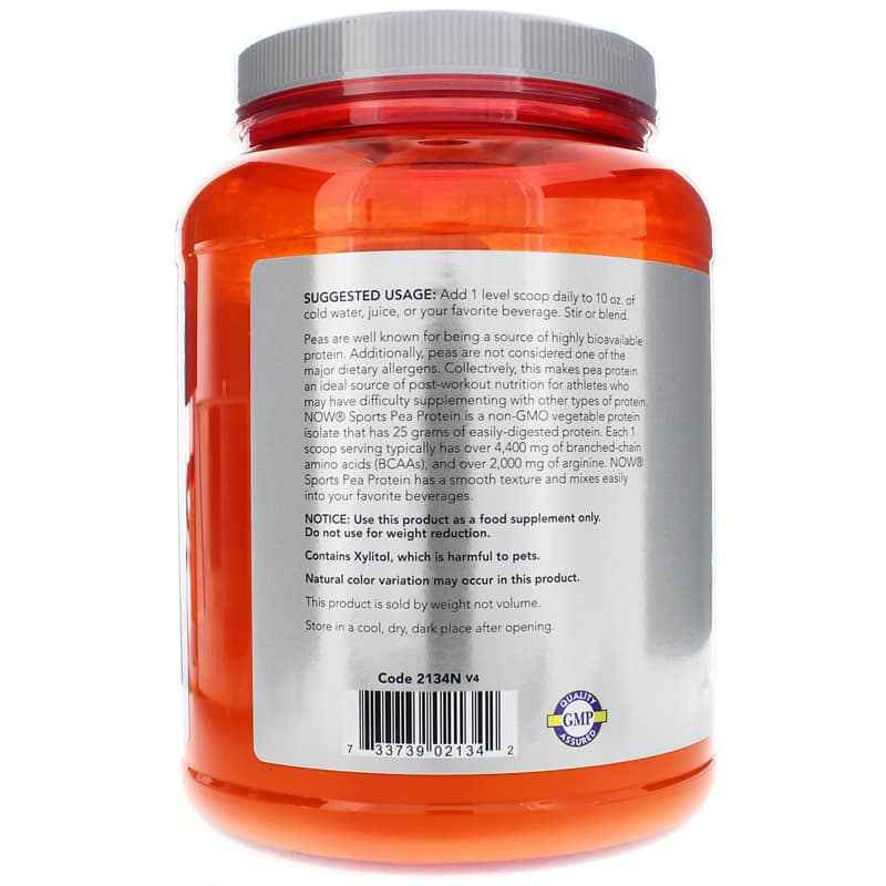 Pea Protein Powder, Vanilla Toffee, 2 Lbs, by NOW Foods, image #3