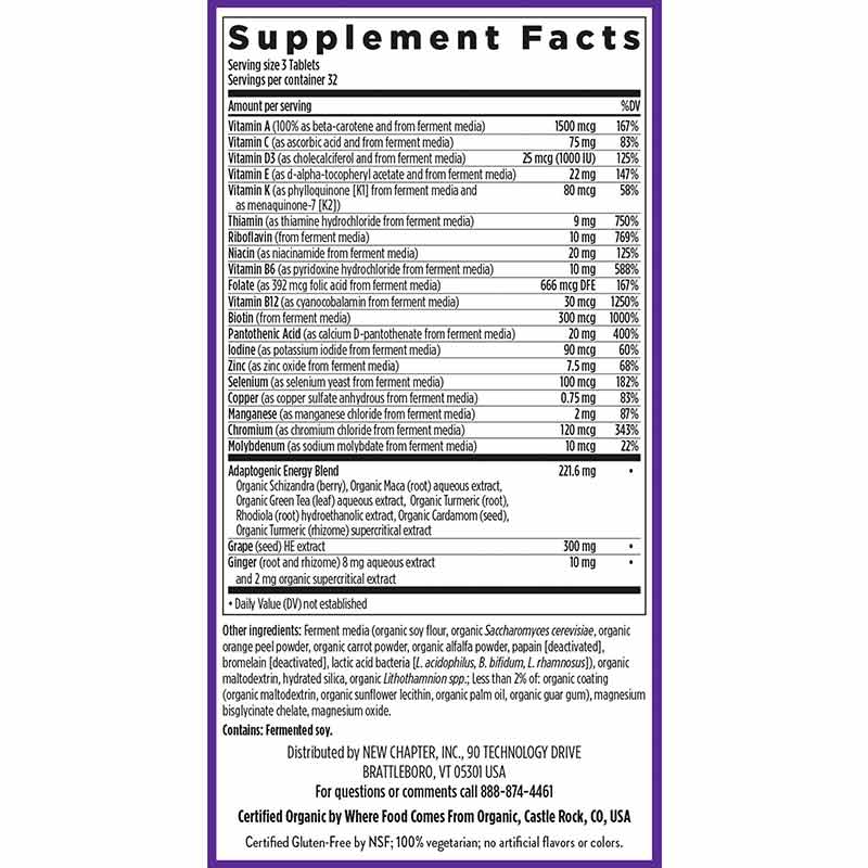 Perfect Energy Whole-Food Multivitamin, 96 Tablets, by New Chapter, image #2