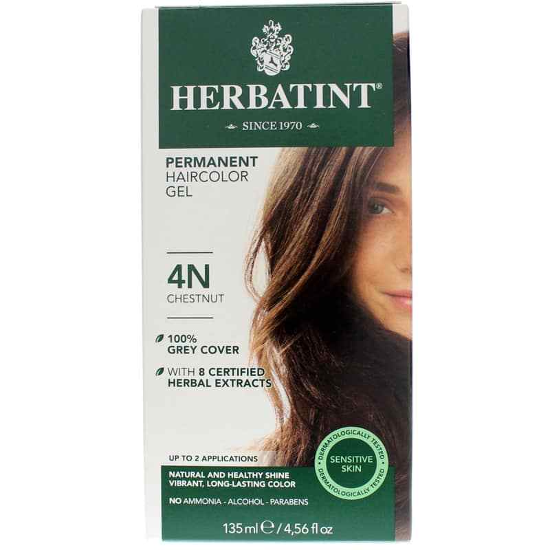 Permanent Hair Color Gel, 4N Chestnut, by Herbatint