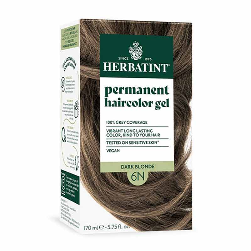 Permanent Hair Color Gel, 6N Dark Blonde, by Herbatint