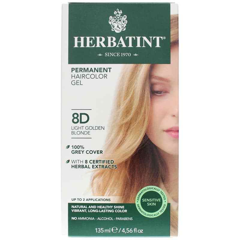 Permanent Hair Color Gel, 8D Lt Golden Blonde, by Herbatint