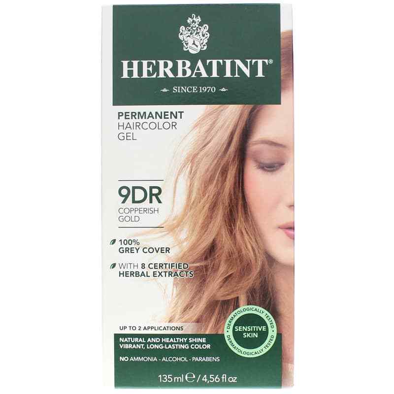 Permanent Hair Color Gel, 9DR Copper Gold, by Herbatint
