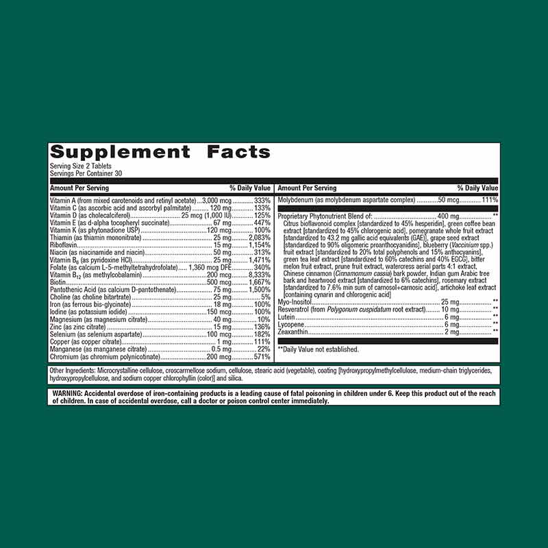 PhytoMulti Multivitamin with Iron, 60 Tablets, by Metagenics, image #2