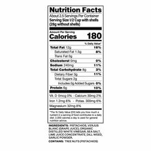 Nutrition Facts label for Pistachios by Joon showing 180 calories per serving, 6g protein, and ingredient list.