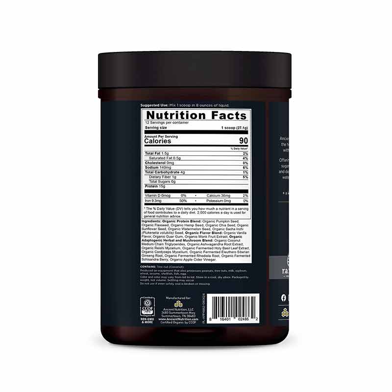 Plant Protein+ Organic, Vanilla, 12 Servings, by Ancient Nutrition, image #3