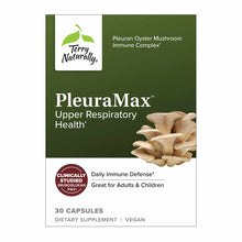 PleuraMax bottle by Terry Naturally featuring Pleuran Oyster Mushroom Immune Complex for upper respiratory health, 30 vegan c