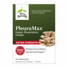 PleuraMax Extra Strength by Terry Naturally bottle with Pleuran Oyster Mushroom Immune Complex, 15 vegan capsules.