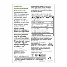 PleuraMax Extra Strength supplement bottle label showing intensive immune defense formula with immunoglukan P4H pleureauran f